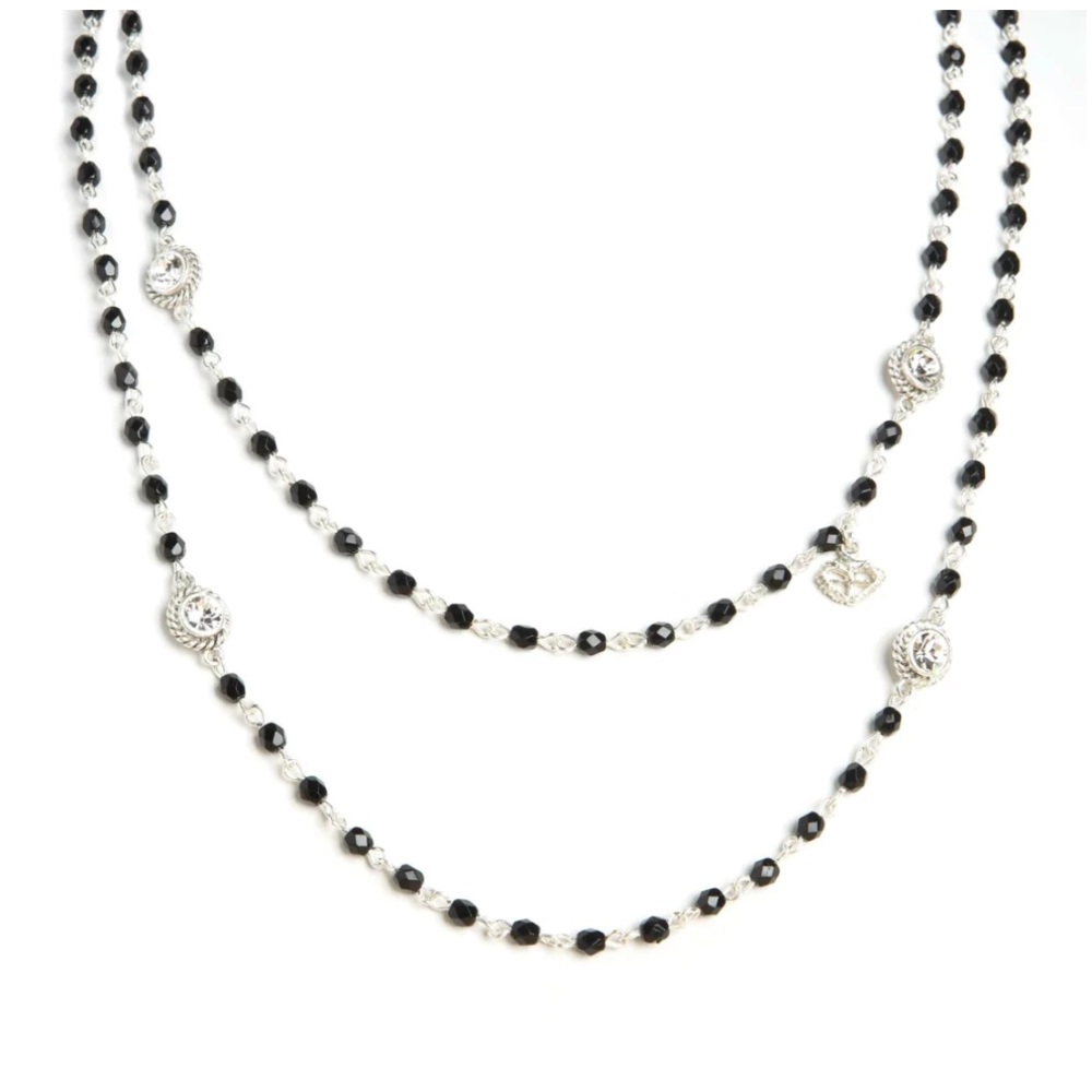 VSA Wrap – 4mm – Crystal Jet – Silver Necklace